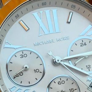 🎁 Michael Kors Chronograph Mini Bradshaw stainless-steel Bracelet Watch MK6174